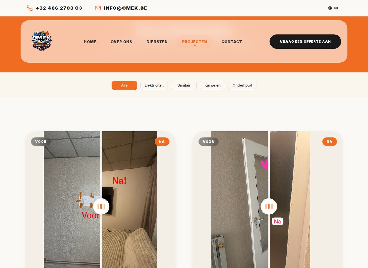De realisaties in beeld, per werf
