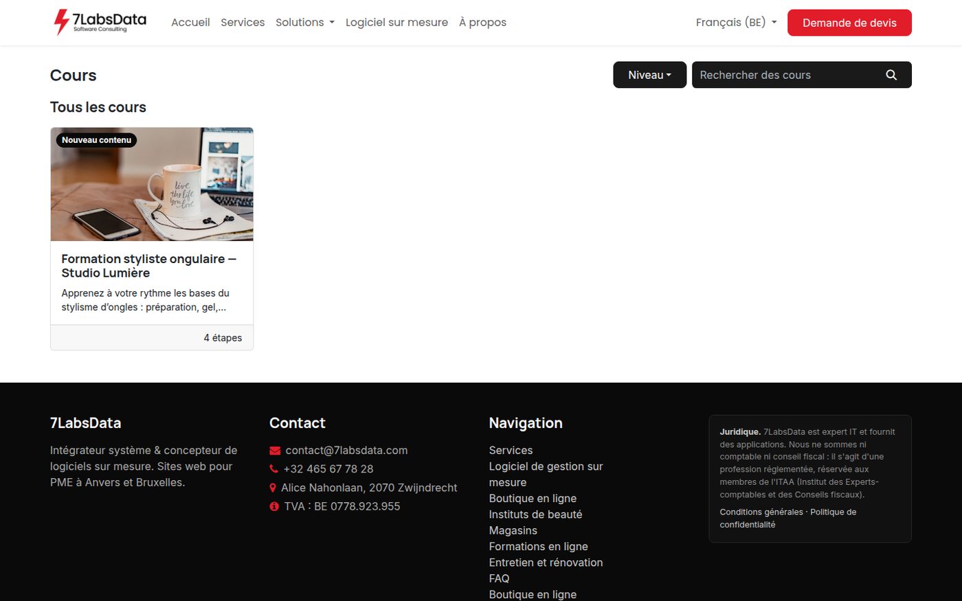 Le catalogue des formations disponibles